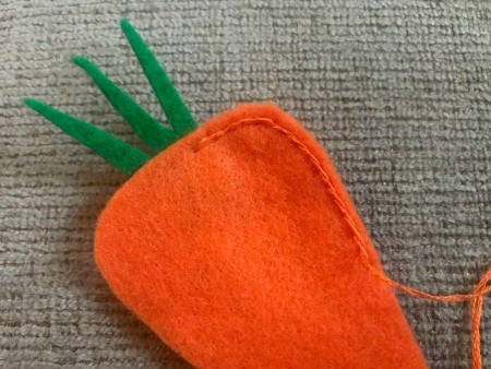 Felt Carrot Garland and Paper Carrot Sign - working down one side
