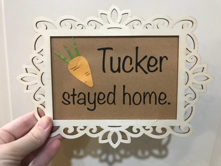 Felt Carrot Garland and Paper Carrot Sign - finished framed sign