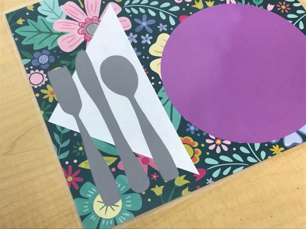 Play Placemats and Stovetop - closeup of utensil corner of mat