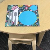 Play Placemats and Stovetop - closeup of the blue placemat