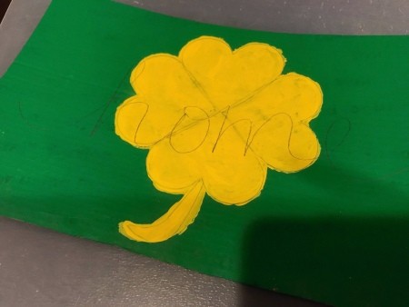 St. Patrick's Day Theme Hanging Wall Sign - add a phrase with a pencil