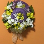 Easter Bonnet Door Wreath - finished wreath