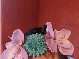 Making a Flower Crown - partial view of the crown on a child's head