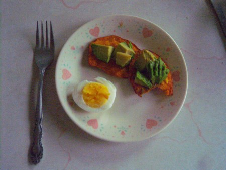 Sweet Potato Toast with egg & avocado