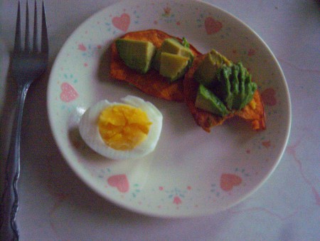 Sweet Potato Toast with avocado & egg