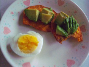 Sweet Potato Toast with avocado & egg