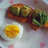 Sweet Potato Toast with avocado & egg
