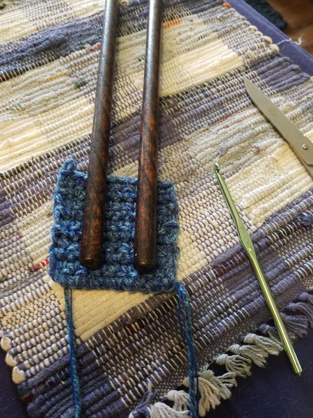 Drumstick Pockets - continue making single crochet rows to desired height