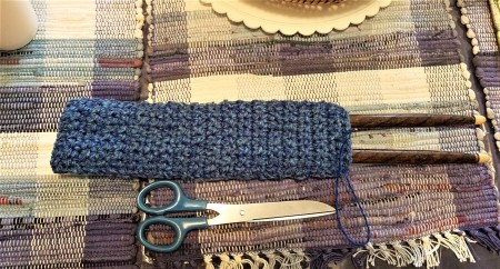 Drumstick Pockets - insert the sticks and find the center and sew a running stitch up the center and add a back stitch at the beginning and the end