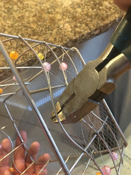 Re-Cycle Planter - cutting wires