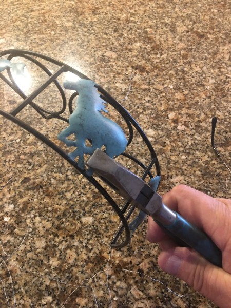 Re-Cycle Planter - removing blue horse