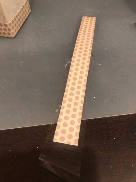 Personalized Initial Tissue Box Easter Basket - handle wrapped with tape