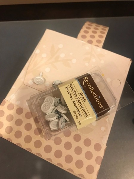 Personalized Initial Tissue Box Easter Basket - use the thumbtack to poke holes through the box and handle on both sides for the brads