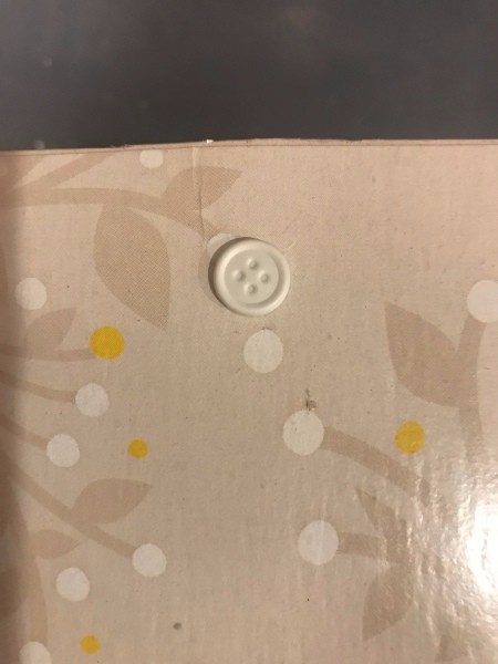 Personalized Initial Tissue Box Easter Basket - button shaped brad in place