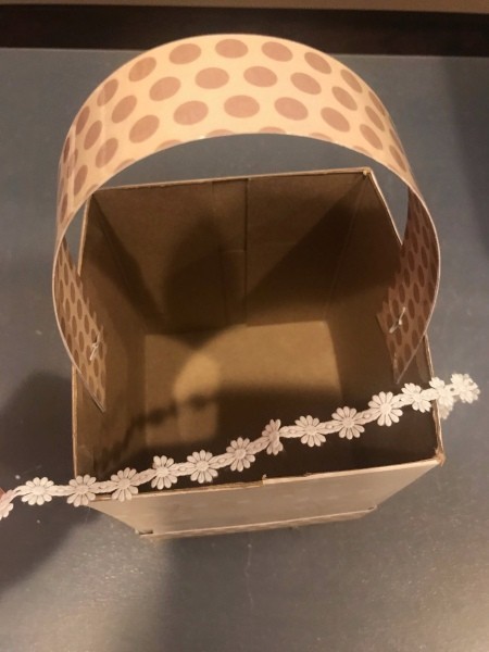 Personalized Initial Tissue Box Easter Basket - floral ribbon for the top trim