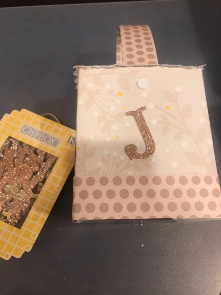 Personalized Initial Tissue Box Easter Basket - glitter J initial