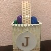 Personalized Initial Tissue Box Easter Basket - paper cir