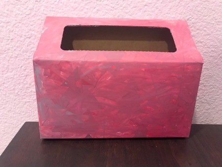 DIY Mail Box from a Kleenex Hand Towel Box  - allow to dry