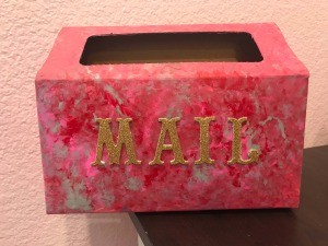 DIY Mail Box from a Kleenex Hand Towel Box  - finished box