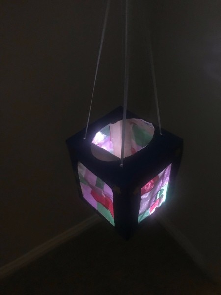 Kids DIY Cardboard Lantern - add a battery operated candle or flashlight at playtime