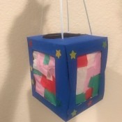 Kids DIY Cardboard Lantern - finished lantern