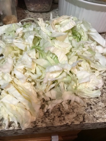 chopped cabbage