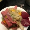 Mock Corned Beef & Cabbage Dinner on plate