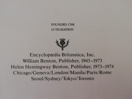 Value of Encyclopaedia Britannica 15th Edition