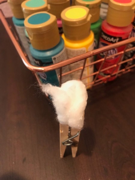 Splatter Paint Sticker Circle Garland  - clothespin and cotton ball brush