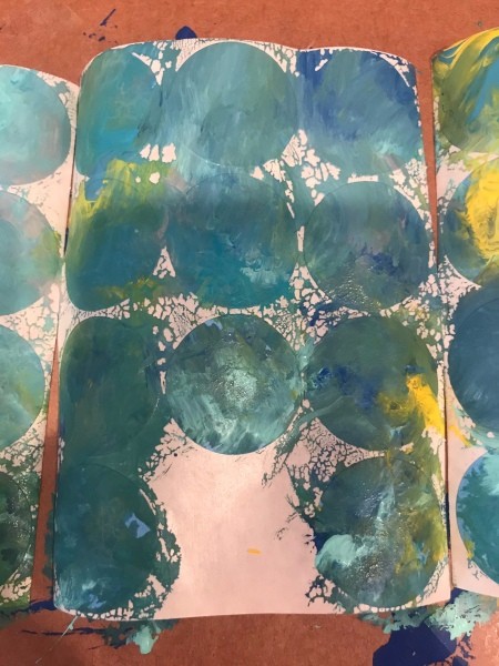 Splatter Paint Sticker Circle Garland  - dab painting done