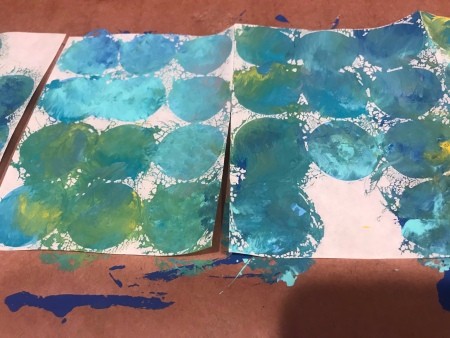 Splatter Paint Sticker Circle Garland - allow to dry