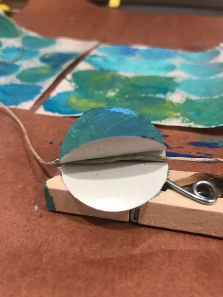 Splatter Paint Sticker Circle Garland  - adding second