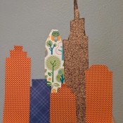 Cityscape Background for Playing with Toys - colorful paper cityscape
