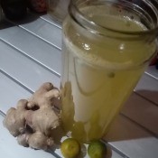 Tea with limes and ginger.