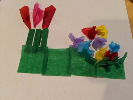 Child's Spring Floral Artwork - create and glue down your flower garden