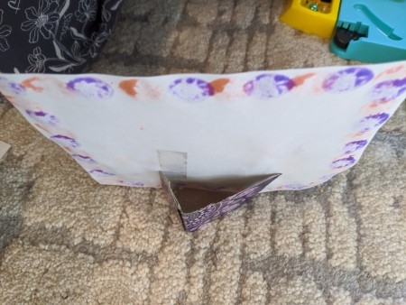 Child's Spring Floral Artwork - tape the prop in place on the back