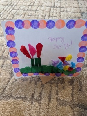 Child's Spring Floral Artwork - ready to display