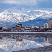 A scenic view of Anchorage, AK.