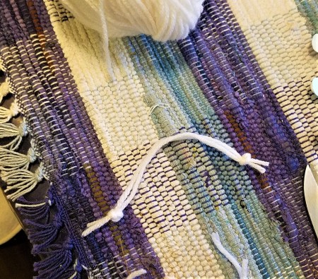 Fun Mirror with Barrettes - yarn hanger