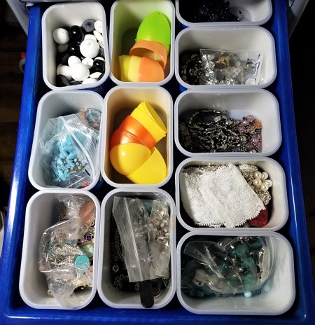 DIY Bead and Small Item Storage - reconfiguring the containers to more in