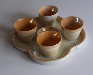 Identifying Porcelain Tray and Cups - tray and 4 cups