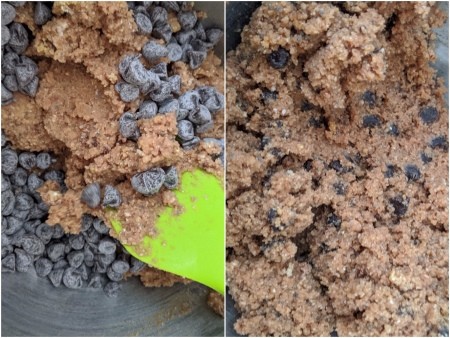 mixing Chocolate Chips into batter