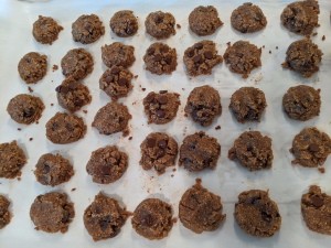 Double Chocolate Chip Cookies on baking tray
