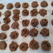 Double Chocolate Chip Cookies on baking tray