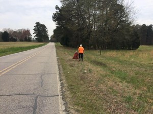 Get Outside and Exercise - picking up litter