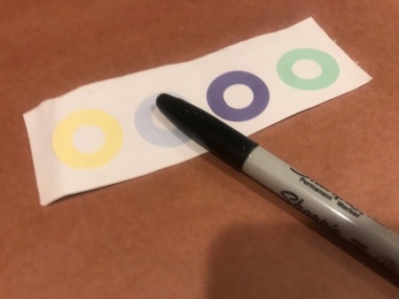 Outdoor Tic Tac Toe Game - O shaped stickers and a Sharpie