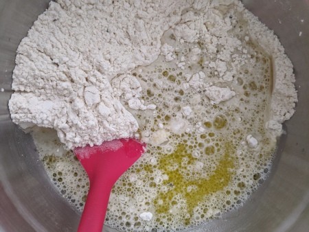 liquid added to Dough