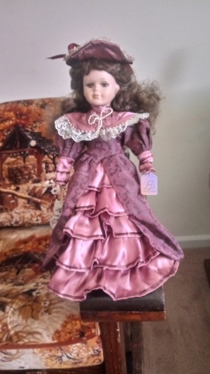 Identifying an Ashley Belle Doll - doll dressed in a layered pinkish purple satin and lace long dress
