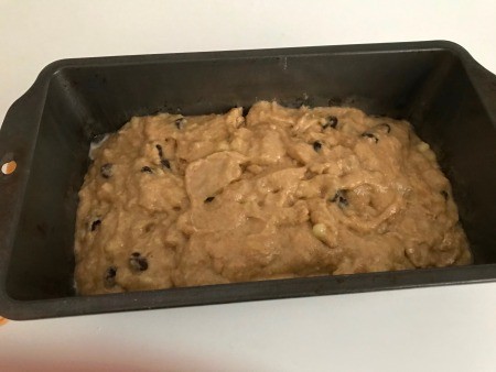 batter in bread pan