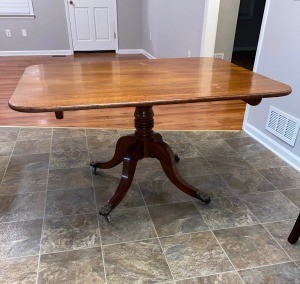Identifying an Antique or Vintage Table - open table that has a latch on the underside to fold the top down